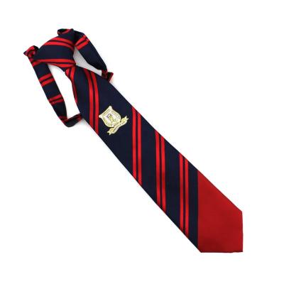 China 100% Custom Woven Kids Logo Uniform Striped School Ties Wholesale Manufacturers Handmade Chinese Polyester Goods for sale