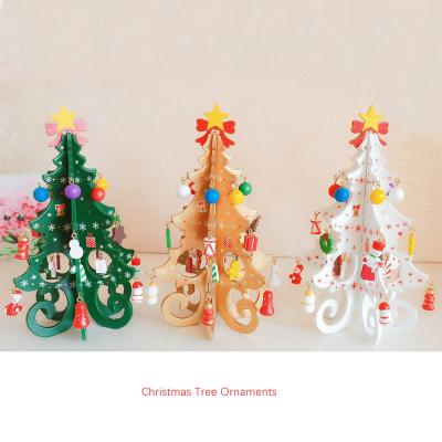 China Hot Selling Creative Wooden Christamas Decoration Small Christmas Tree Christmas Gifts Window Display Christmas Ornaments for sale