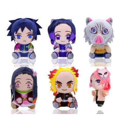 China Souvenir Gift Wholesale Cute Peripheral Cartoon Toys Full 12 Set Of Demon Slayer Blade Plush Dolls for sale