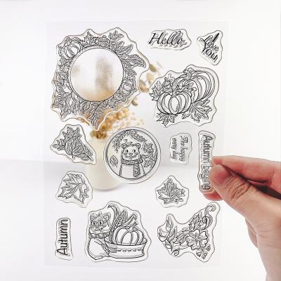 China Exquisite decoration card decorations transparent and clear stamps cute bear pattern self inking stamps for sale