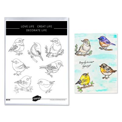 China China Animal Birds Metal Cutting Dies Clear Stamps Set For DIY Scrapbooking Card Making Paper Craft for sale