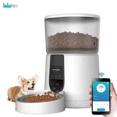 China New Design Wifi Automatic Pet Feeder Cat Feeders Microchip App Control Pet Food Timing Feeder For Puppy for sale