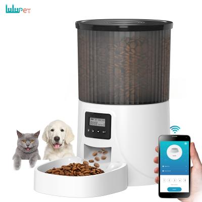 China Tuya Wifi Remote Control Cat Feeder Pet Food Dispenser Automatic 4L High-end Automatic Connection Dog Feeder With Logo for sale