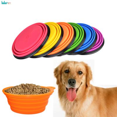 China Portable Dog Food Bowls Wholesale Price Pet Bowl Silicone Eco-Friendly Travel Viable Foldable Outdoor for sale