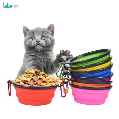 China Factory OEM 2022 Sustainable Pet Food Cat Bowl 2 In 1 Functions Silicone Portable Pet Bowls For Dog for sale