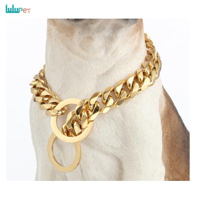 China Custom Made High Quality Stainless Steel Dog Metal Collars Viable Training Collar Luxury Gold Stainless Steel Collar For Large Dog for sale