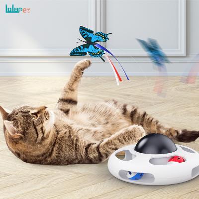 China Wholesale Viable Interactive Motorized Cat Toy Roller Track Ball Automatic Kitten Funny Exercise Cat Laser Toy for sale