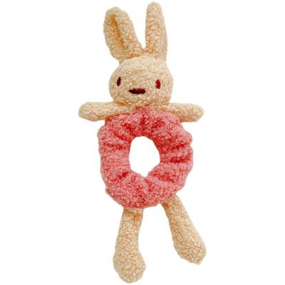 China Children Soft Plush Support Rabbit Hair Tie Baby Girls Scrunchies Women Three-Dimensional Hair Accessories for sale