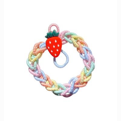 China Fashion children's high elasticity cartoon scrunchies hand-woven link and hair bracelet dual-use for sale