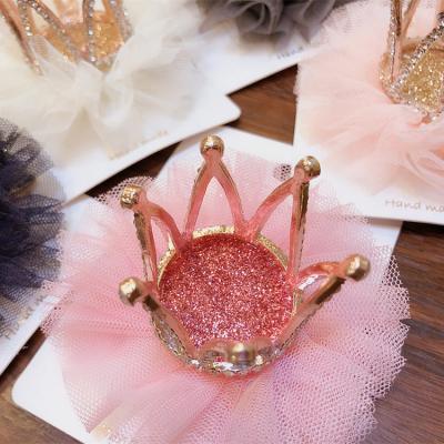 China Eco-friendly Korean version of the head net flower children's hairpin headdress princess wire crown stereo hairpin for sale