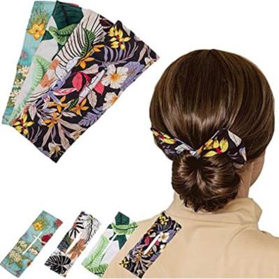 China Fashion Handband Hair Handband Bow Ribbon Bun Maker Chiffon Popular Elegant Deft Hairband Women Easy Skillful Bun for sale