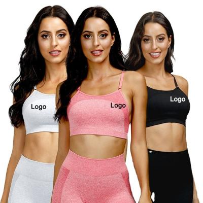 China Supplier High Quality Breathable Shockproof High Stretchy Seamless Workout Sports Bra Sports Yoga Seamless Bra for sale