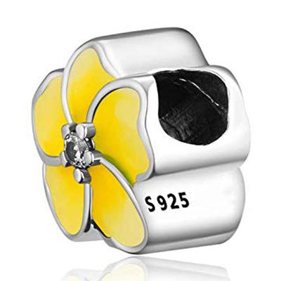 China RINNTIN FASHION New Arrivals 925 Enamel Charms Sterling Silver Flower Pendants Bracelets CB117 for sale