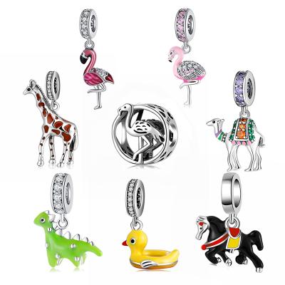 China RINNTIN'S Cute Cute Animal CB214-221 Charm 925 Sterling Silver Enamel Charms &Pendants For Bracelet Necklace for sale