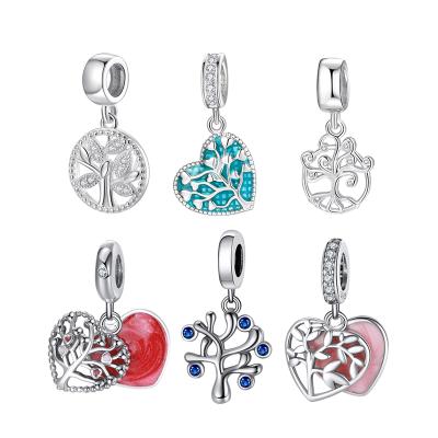 China Wholesale RINNTIN CB199-213 S925 Sterling Silver FASHIONABLE Pendants Beads Family Tree of Life Charms For Snake Chain Bracelet for sale