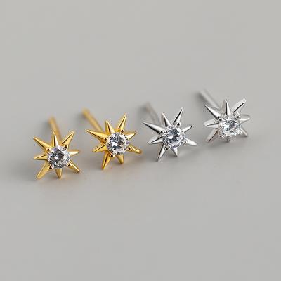 China RINNTIN APE27 FASHION Women Jewelry 925 Sterling Silver Diamond Starfish Stud Earrings for sale