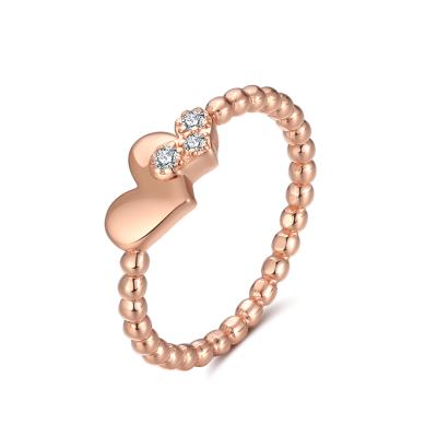 China RINNTIN EQR10 Fashion 925 Sterling Silver Jewelry Wholesale Rose Gold Romantic Heart Ring for sale