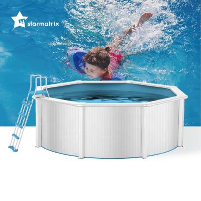 China STARMATRIX Factory Durable Water Pool Resin Deck and Upright Above Ground Steel Round Pool PSP3012/PSP3612/PSP4612/PSP5512/PSP6412/PSP7312 for sale