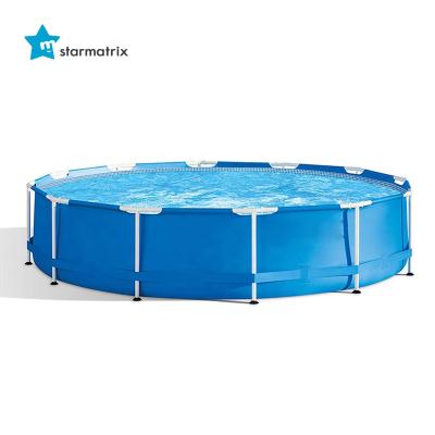 China STARMATRIX factory color box packing PVC round shape round shape PVC steel frame water pool eco friendly rangka renang kolam swimming pool for sale