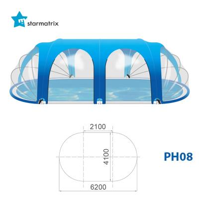 China PVC STARMATRIX Factory PH08 Tube Side Steel Base Beams Inflatable Pool Dome Cover Pool Tent for sale