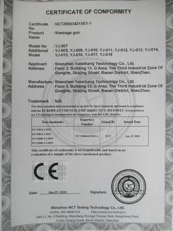 CE - Shenzhen Yabeikang Technology Co., Ltd.