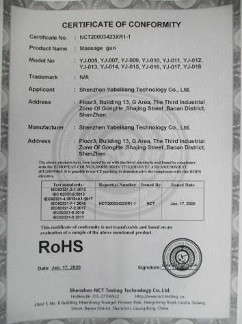 RoHS - Shenzhen Yabeikang Technology Co., Ltd.