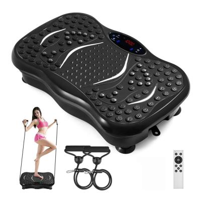 China 180 Speed ​​Level Full Body Vibration Workout Machines Vibration Plate Exercise Machine with Resistance Bands for Home Fitness Training for sale