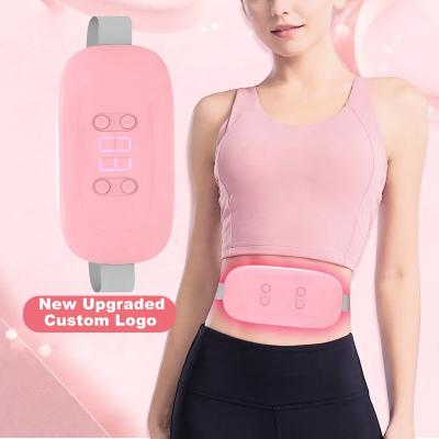 China 2021 Newest Comfortable Portable Electric Heating Pad Relief Cramps Pain EMS Massager Electric Waist Heating Belt for sale