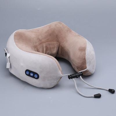 China Comfortable Electric U Shaped Multifunctional Portable Cervical Travel Shoulder Pillow Massager Neck Car Home Relax Massage Pillow for sale