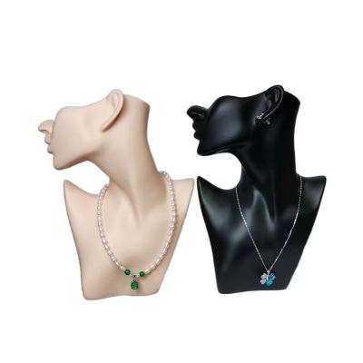 China Acrylic Jewelry Display Stand Half Face Necklace Earrings Show Model Plastic Jewelry Display Stand Model for sale