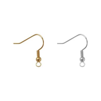 China Real Simple White Gold Plated Brass Earring Hooks Clasp Findings Components For DIY Jewelry Making for sale