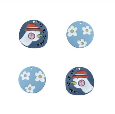 China Kawaii Japanese Style Alloy Round Charms DIY Jewelry Components and Findings Kawaii Cartoon Pendants for sale