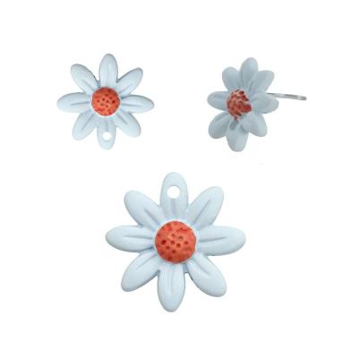 China Trendy Hyperbole Daisy Flower Summer Fresh Pendants And Studs Earrings Sets Alloy Flower Jewelry Accessories for sale