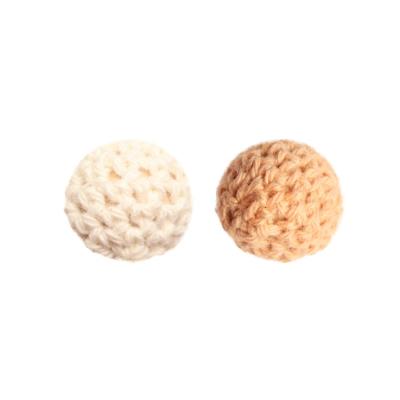 China Cute DIY Handmade Craft Round Natural Wooden Crochet Beads Balls Knitting Beads for Baby Toys and Jewelry for sale