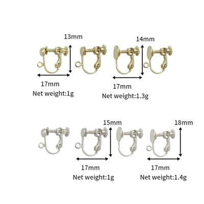 China Single Gold Plated Component Non Piercing Findings Screw Back Earring Clips With Hook For Earrings Making for sale