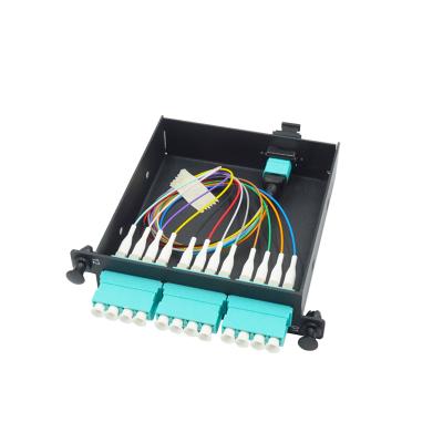 China brackets & Enclosure Customized OS2 OM3 OM4 12 24 36 Fiber Optic MTP MPO LC Cassette Modules for sale