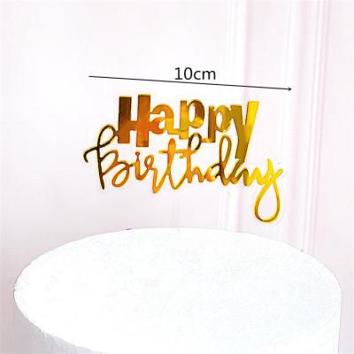 China Disposable Eco-friendly Hot StyleHand -made cake insert card cake decoration party birthdayAcrylic doubleEnglishhappy deliveries for sale