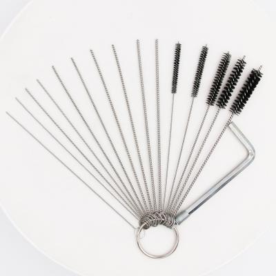 China 304 High Quality 10 Pieces Cheap Price Sets Stainless + Nylon Stainless Steel Carburetor Cleaning Brush Cleaning Needle for sale