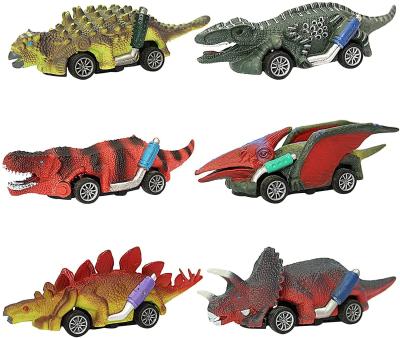 China Toy Car pull dinosaur car of the most popular 6 kinds of Amazon power children's plastic toy mixed back in box 100 for sale