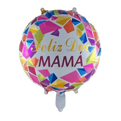 China Spanish Mum Foil Balloon 18 Inch Mother's Day Helium Foil Balloon Feliz Diameter AMO Te AMO Te Round Shape Festival Decoration Package For Mother's Day Decorate for sale