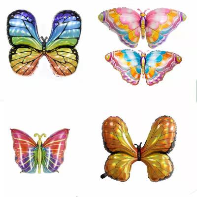 China Huge Butterfly Balloon Color Laser Foil Balloon Festival Decoration Package Party Colorful Insect Butterfly Balloons for sale