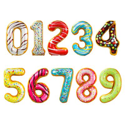 China Festival Decoration Package Donut Balloon Number Large 40 Inch All Numbers For Birthday Balloon Set Large Foil Number Mylar Balloon for sale