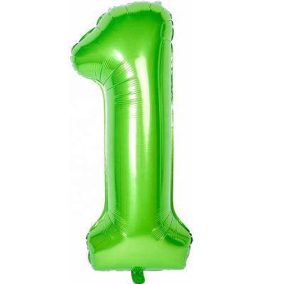 China Festival Decoration Package 32inch Digital Foil Balloon Green Birthday Balloon Manufacturers Wholesale Custom Balloon for sale