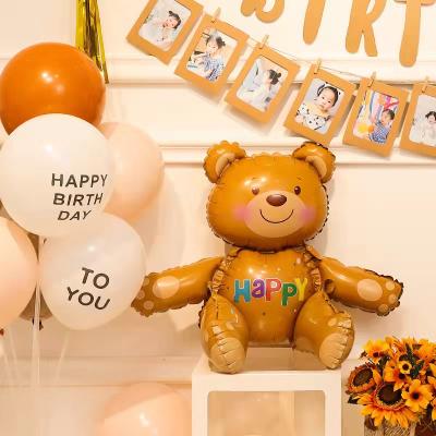 China Festival Decoration Package 3D Bear Love Balloons Love Heart Bear Foil Balloon Boy Girl Happy Birthday Balloons Wedding Party Decor Inflatable Toys for sale