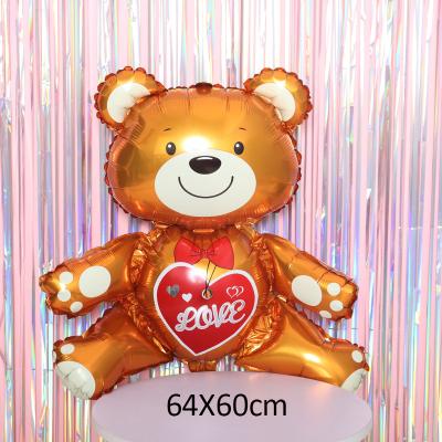 China Festival Decoration Selection Love Bear 3D Foil Balloon Wedding Valentine's Day Animal Balloon Party Decoration for sale