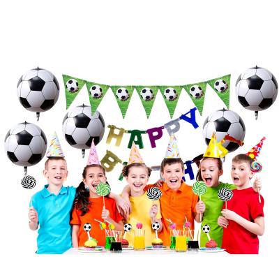 China Festival Decoration Pack Balloon 22 Inch Popular 4D 3D Football Shape Self Inflatable Foil Air Helium Round Ball Balloon Birthday Theme Party Decoration for sale