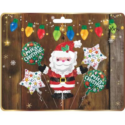 China Christmas Tree Shape Snowman Star Decoration Christmas Balloons Merry Christmas Foil Balloon Kit Festival Decoration Package Globos for sale