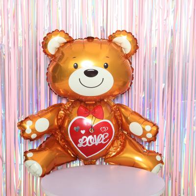 China Festival decoration selection lovely 3D bear love animal printed foil balloon foil balloon wedding Valentine's Day balloon party decoration for sale