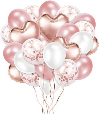 China Festival decoration package party latex balloon set valentines pink balloons balloons heart wave transparent dots for sale