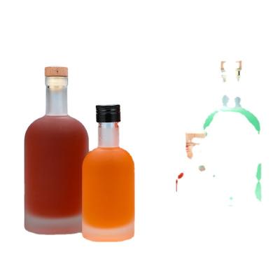 China Wholesale 100ml 200ml 375ml 500ml 750ml 1L Clear Beverage / Frosted Glass Wine Brandy Liquor Bottles With Cork Vodka Bottles for sale